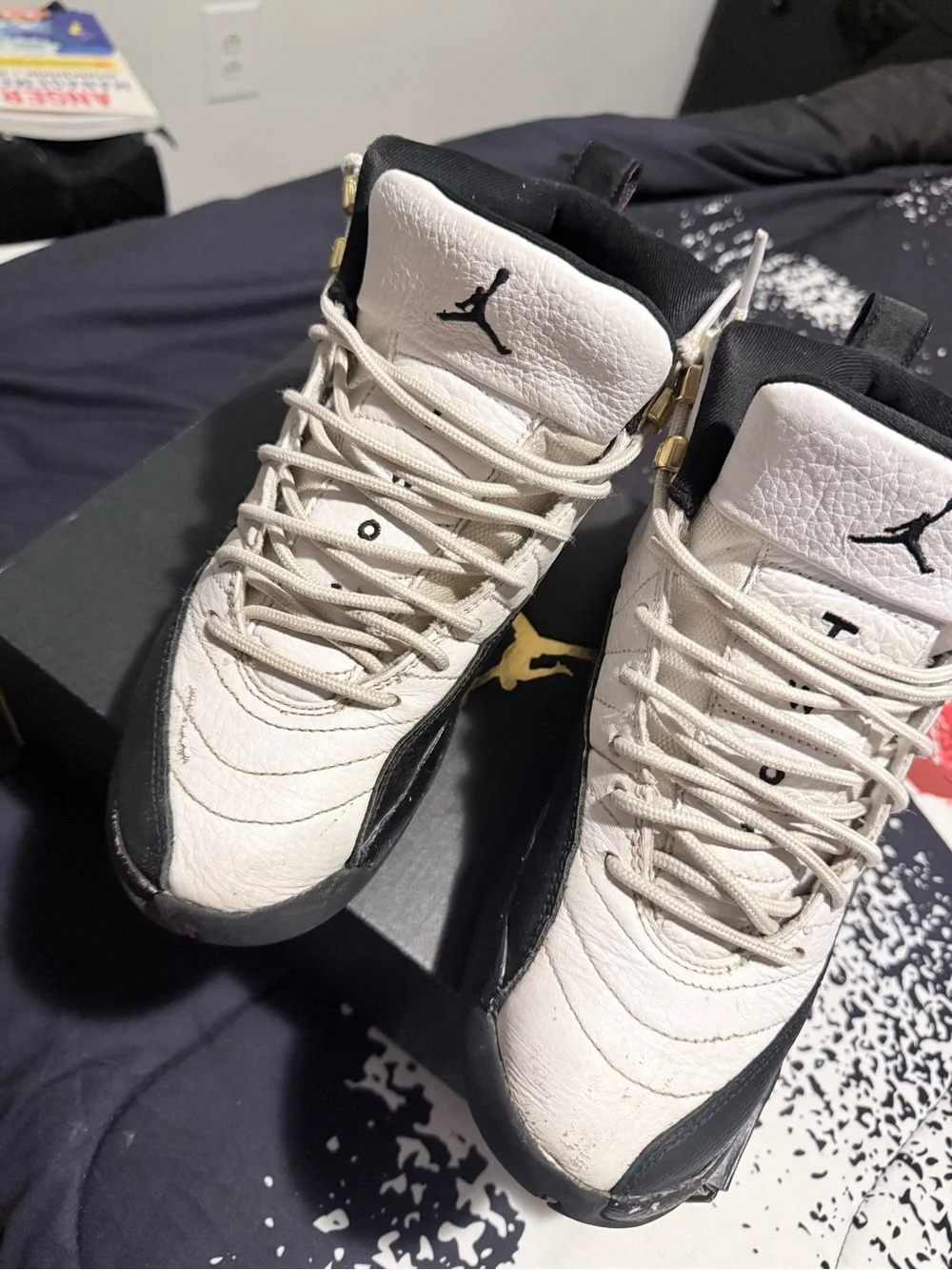 Jordan Kids White and Black Retro Sneakers with Red Accents
